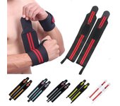 Muñequera ajustable deportiva para hombre, muñequeras elásticas, vendajes para levantamiento de pesas, levantamiento de pesas rojo