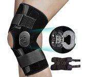 Rodillera con bisagras, soporte de rodilla ajustable con estabilizadores laterales y diales de bloqueo