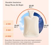 Bolsa de agua caliente de 1000/2000 ml con relleno de felpa para calentar las manos y los pies, ideal para el invierno.