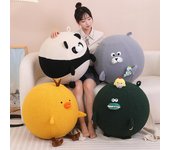 Almohada de yoga con forma de pelota redonda grande, muñeco de peluche, muñeco de cocodrilo y panda 50cm（0.9kg） verde