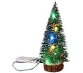 Árbol de Navidad luminoso con luz LED de cedro verde y agujas de pino, adorno navideño de mesa, mini árbol de Navidad pequeño. 10-30CM