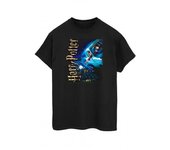 HARRY POTTER Camiseta Boyfriend de algodón para mujer/señora Smiles At Hogwarts L negro