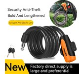 Candado antirrobo para bicicleta de montaña, bicicleta de carretera, cadena de alambre, llave de seguridad, soporte de montaje para cinturón antirrobo, candado para bicicleta de scooter