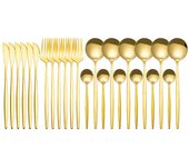 Vajilla 24 piezas comida occidental Portugal cuchillo y tenedor acero inoxidable 24PCS negro