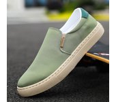 Zapatos de lona informales para hombre, mocasines sin cordones de verano para hombre, zapatos planos transpirables para conducir, zapatillas de deporte de tela para caminar, zapatos de tabla 39 negro