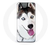 Coque pour Huawei p30 lite Husky Blanc de Sibérie Yeux Bleus