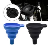 Embudo de silicona universal para motor de coche, para líquido, portátil, para cambio de aceite, gasolina, plegable, L9R6 azul