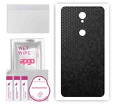 apgo Protective Skin Sticker for the back compatible with Sharp Rouvo V, Wrap Film, Foil, Vinyl - Pattern Black Honeycomb