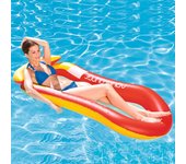 Tumbona flotante plegable de PVC para verano, para tomar el sol al aire libre, colchón de aire, cama, playa, deportes acuáticos naranja