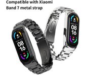 Correa de reloj impermeable reemplazable integrada de acero inoxidable de una sola pieza para Xiaomi Mi Band 3 4 5 6 7 for Xiaomi Mi Band 7