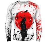 Camiseta de manga larga con cuello redondo informal a la moda con estampado 3D de Bushido japonés Harajuku para hombres y mujeres S