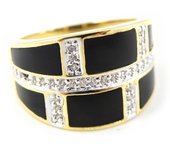 Bague Plaqué Or 'Romy' Noir 52 negro