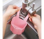Escurridor de fregadero de cocina, soporte para esponja y jabón, cesta de almacenamiento colgante para baño, soporte ajustable para grifo, accesorios de cocina azul