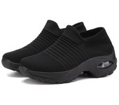 Zapatillas de deporte informales para mujer, zapatos deportivos con plataforma de malla, sin cordones, con cojín de aire 42