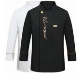 Abrigo de Chef para hombre y mujer, uniforme de manga larga para restaurante, chaqueta de cocinero, ropa de cocina, ropa de camarero y panadero XXXXL blanco