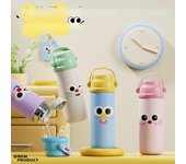 Nueva taza de agua de dibujos animados para niños, portátil, para estudiantes, taza térmica, portátil, para hombres y mujeres, de acero inoxidable de alto nivel de apariencia al vacío. 500ml