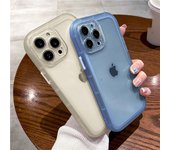 Funda transparente a prueba de golpes para teléfono Iphone 13 11 12 Pro Max Xs Max Xr X 7 Plus 14 botones de colores suaves cubierta protectora de cámara For iPhone XR