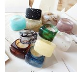 Anillo de resina acrílica Anillo de vástago multicolor para hombres y mujeres