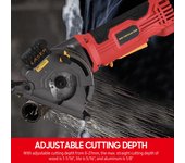 Mini sierra circular de 580 W, 3700 RPM, con cable, sierra circular compacta eléctrica de 4,8 amperios con escala de guía láser JP Plug rojo
