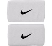 Muñequeras Nike Swoosh Doublewide, Muñequera blanca unisex One size blanco