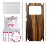 apgo Protective Skin Sticker for the back+sides compatible with Xiaomi Poco M4 Pro, Full Wrap Film, Foil, Vinyl - Pattern Tigerwood
