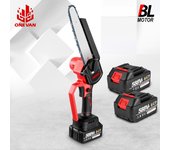 ONEVAN-Sierra eléctrica sin escobillas, herramienta de poda inalámbrica con lata de aceite, 8 pulgadas, 4500w, motosierra para carpintería, batería Makita de 18v 1 Battery Set