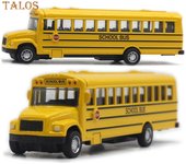 Talos aleación tirar hacia atrás autobús escolar modelo colección vehículo niños coche juguete amarillo