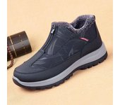Botas de nieve de invierno para hombre, informales, antideslizantes, con forro de piel sintética, mocasines para caminar, botines cortos cómodos, resistentes al agua, zapatillas de deporte cálidas para hombre 39 negro