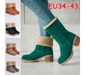 Botas clásicas de estilo retro para mujer Botas de vellón de invierno Botas de invierno 35 naranja