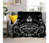 Manta gótica Ouija Tarot brujería Horror calavera, manta de franela para Halloween, dormitorio, cama, sofá, Picnic, senderismo, funda de regalo 30x40in
