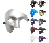 Máscara de mascarada vintage El fantasma de la ópera, disfraz de media cara con un solo ojo One Size negro