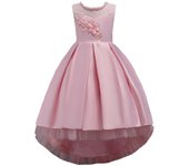 Vestido de princesa para niñas, vestido de noche para bodas infantiles, vestido de cumpleaños infantil brillante, elegante y suave, vestido de fiesta, vestido de baile para niñas. 110 color rosa
