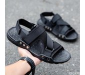Sandalias de Hombre, zapatos de playa de verano a la moda, Zapatillas planas negras para caminar al aire libre, Zapatos deportivos para Hombre, Zapatillas para Hombre 39 negro