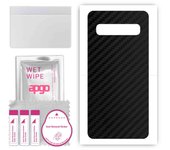apgo Protective Skin Sticker for the back compatible with Samsung Galaxy S10 5G, Wrap Film, Foil, Vinyl - Pattern Carbon Black