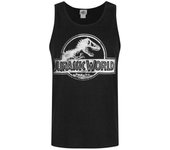 Jurassic World Chaleco con logo desgastado para hombre M negro