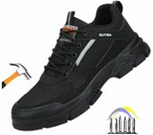 Zapatos de trabajo antiperforación para hombre, zapatillas de trabajo de seguridad con punta de acero, antideslizantes, botas de trabajo de protección, verano 37