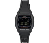 Reloj Casio Digital Sports con correa de resina y esfera negra de cuarzo W-201-1B para hombre negro