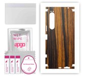 apgo Protective Skin Sticker for the back+sides compatible with Sony Xperia 1 IV, Full Wrap Film, Foil, Vinyl - Pattern Tigerwood