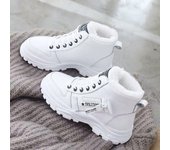 Zapatos de invierno para mujer, zapatillas con cordones, botines para nieve, Botas de plataforma cálidas impermeables, calzado para mujer 36 negro