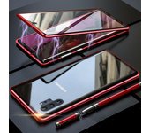 Funda de vidrio templado con marco magnético de protección total de 360° para iPhone 16, 15 Pro Max, 14, 13, 12 y 11, Samsung S25, S24, S23, Xiaomi 14T, 13T, Poco X5 y Redmi 12 Redmi Note 12 Pro 5G púrpura