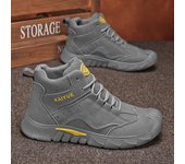 Otoño e invierno zapatos de seguridad de caña alta para hombre zapatos de trabajo resistentes a la suciedad resistentes al desgaste ligeros para exteriores para hombre retro herramientas montañismo 39