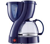 Mini cafetera americana portátil de goteo con doble función para el hogar y la oficina, color azul azul