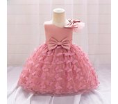 Vestido de princesa sin mangas de estilo europeo y americano con flores 3D para niñas, perfecto para cumpleaños y bautizos 90 cm (2-3 years)