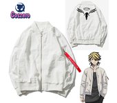 Disfraz de Kazutora Hanemiya, disfraz de Los Vengadores de Tokio, abrigo blanco, uniforme Valhalla, abrigo de béisbol, Mikey Draken, Halloween XXXXXL blanco