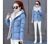 Chaqueta de algodón corta para mujer nueva versión coreana de chaqueta acolchada de plumón abrigo Jia'hou de invierno L color rosa