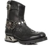 Botas de motociclista de cuero para hombre, estilo medieval renacentista, a la moda, para Halloween, cosplay, botas de media pantorrilla, botas cortas negras informales de invierno 38 negro
