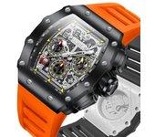 Reloj mecánico automático multifuncional de moda para hombre, resistente al agua, con correa de acero.