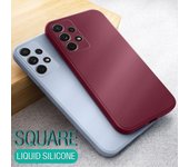 Funda trasera de silicona líquida a prueba de golpes para Samsung Galaxy S25 Ultra S24 FE S23 S22 S21 FE A56 A36 A55 A16 A15 A06 A35 A25 A54 5G For Samsung S21 Ultra rojo vino
