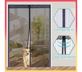 1 Juego de mosquitera magnética para puerta, antimosquitos, insectos, moscas, cortinas para insectos, mosquitera para puerta, cortinas de cocina, mosquitera magnética para puerta 70x200 cm blanco