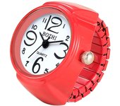 JEWELRYWE Reloj de anillo Reloj de anillo de negocios de moda Impermeable Tapa abatible Esfera numérica Reloj de anillo de cuarzo deportivo Acero inoxidable